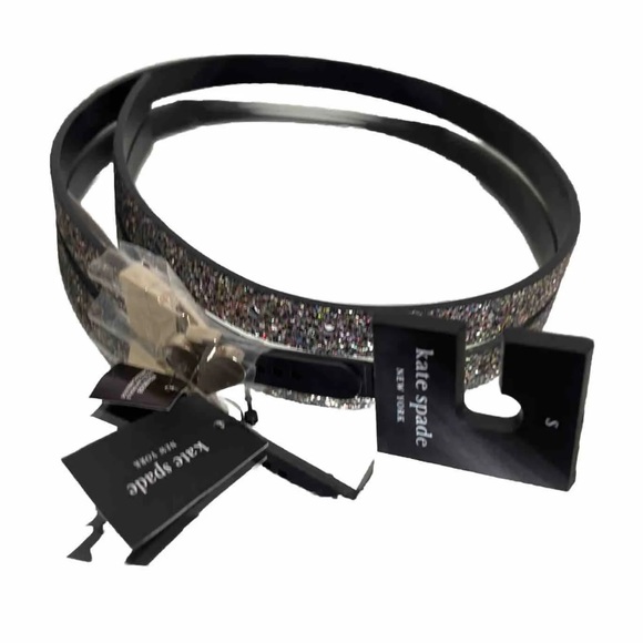 Kate Spade | Leather Rainbow Glitter Reversible Belt Size S NWT - Picture 2 of 7